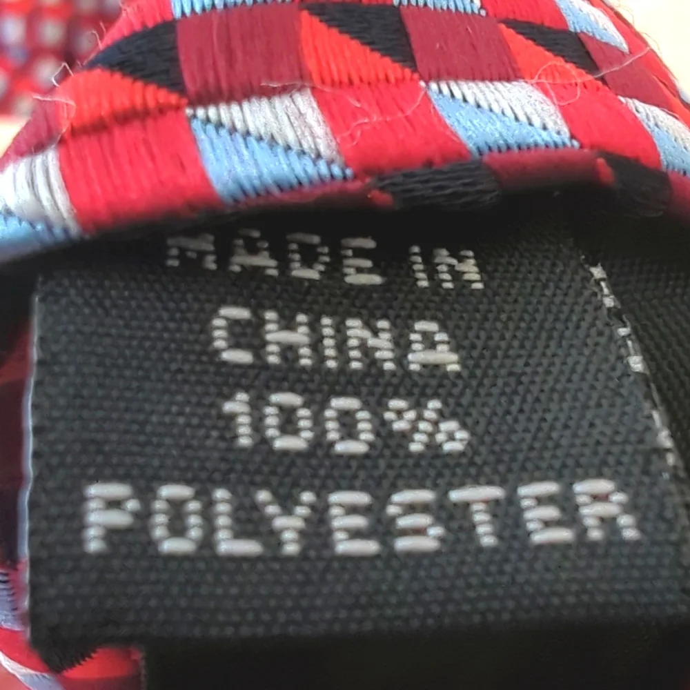 Bespoke Red Geometric Patterned Tie - Picture 3 of 4